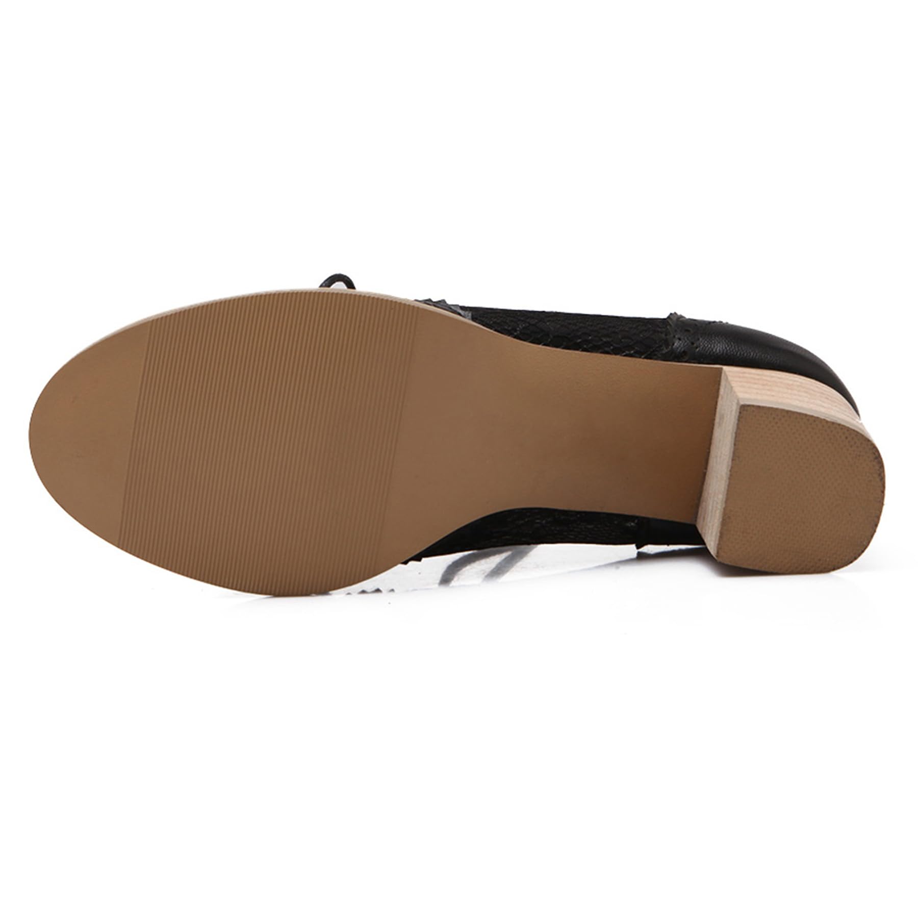 Gicoiz Brogue Oxford Tacón Ancho Mujer Cordones Clásica Derby