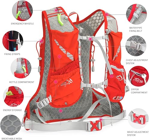 Miniatura 4 de Chaleco de hidratación para correr para hombres y mujeres, mochila de agua para correr, paquete de hidratación de 3 litros, para correr, maratón,