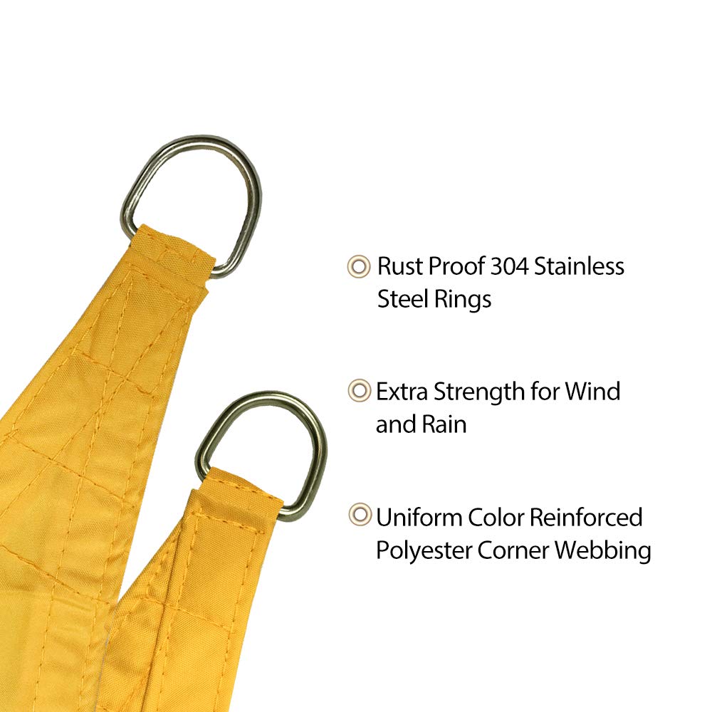ALION HOME Sonnensegel Wasserdicht – 8x12 Fuß (ca. 2,4x3,6 M), Rechteckig, Aus Polyester Mit Edelstahl-D-Ringen