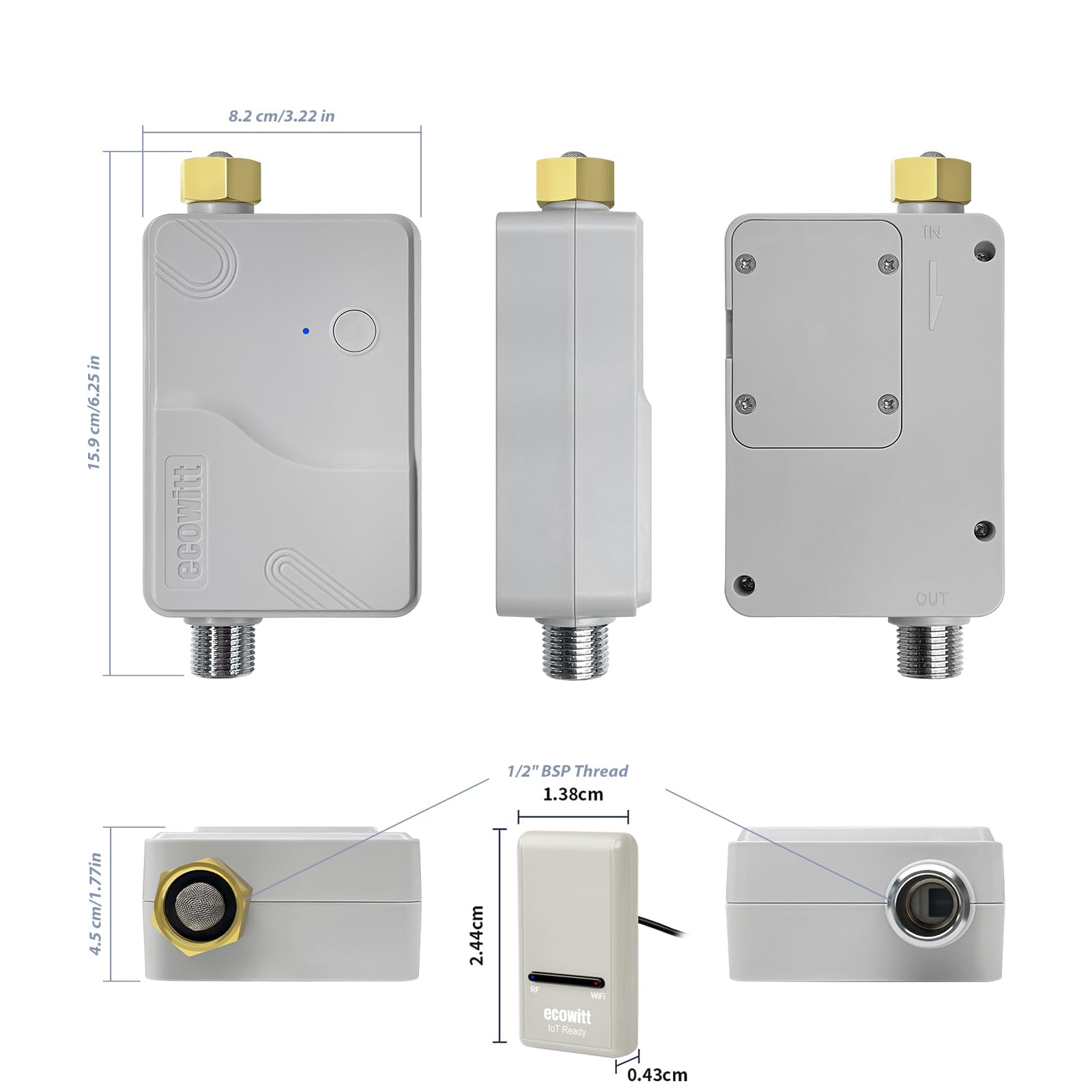 ECOWITT Timer Irrigazione giardino WFC01, Timer per l'irrigazione della con APP, Programmatore irrigazione a batteria Wifi GW1200, controller per l'irrigazione agricola impermeabile