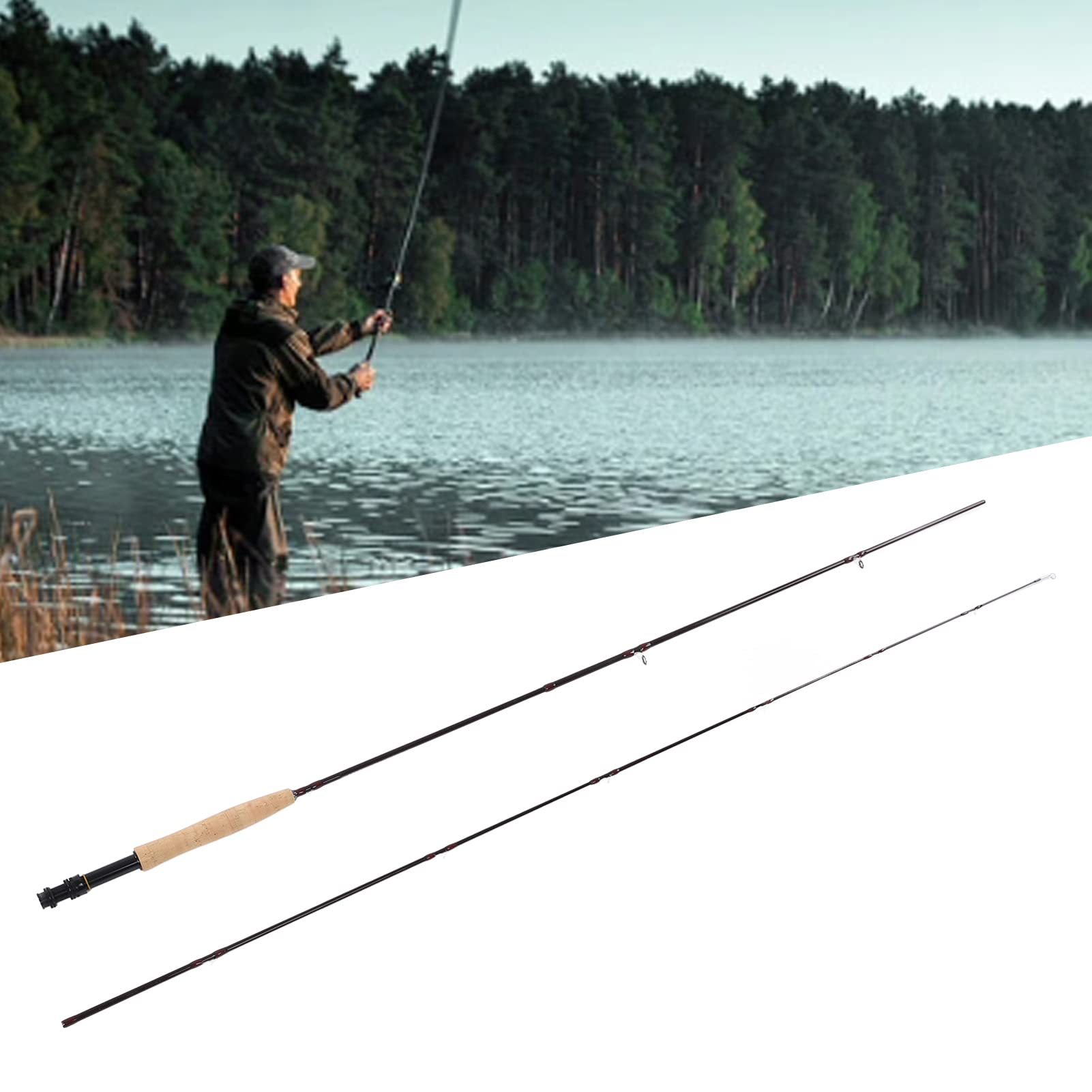 Canna da Pesca a Mosca, Asta Telescopica in Carbonio Resistente per attività di Pesca All'aperto, Accessori Leggeri, 4 Pezzi