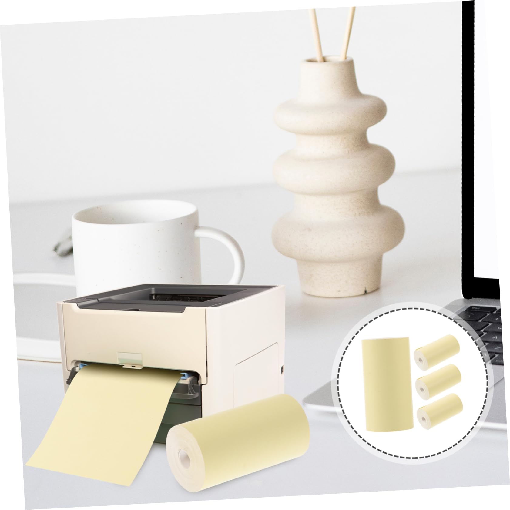 Didiseaon 5 Series Térmico Para Impresión De Recibos Papel Térmico Para Hospitales Y Supermercados 4 Rollos*5