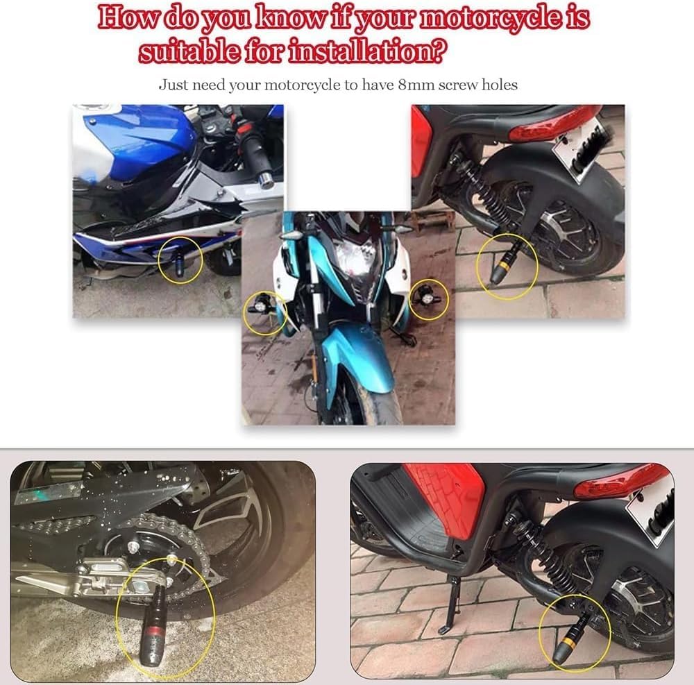 1 Paio Tamponi Protezione Paratelaio per Benelli BN 125 2018 - Present, Sliders Anti-Caduta in Alluminio CNC e ABS Protezioni per Motore e Carena Laterale,Red