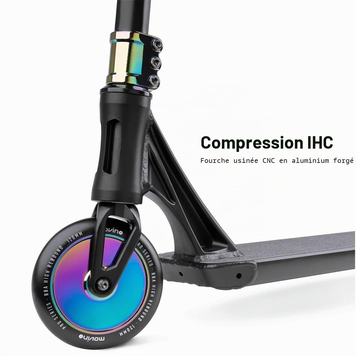 Trottinette Freestyle Movino Kraken | Pro Street Stunt Scooter | IHC | Roulements ABEC 9 | Trottinette pour Adultes et Enfants Résistante aux Acrobaties | Trick Scooter | Poids 4,2kg