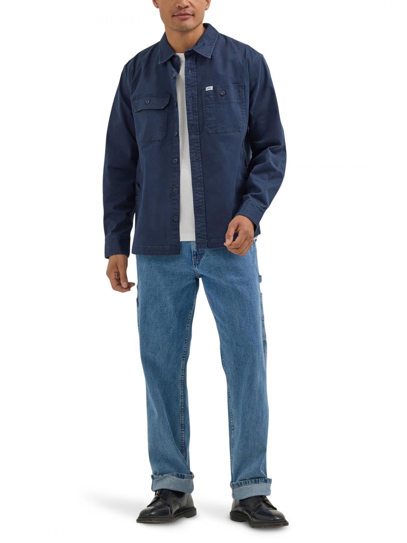 Lee Workwear Relaxed Fit Overshirt, Mood Indigo, 42/44