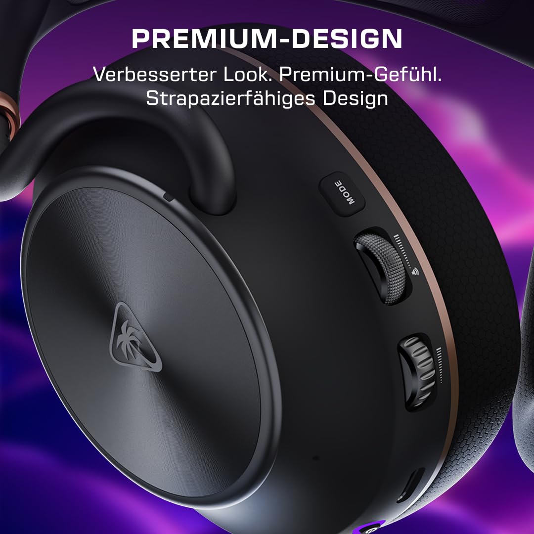 Turtle Beach Stealth Pro II Wireless Premium Gaming-Headset für PC, PS5, PS4 – zertifiziertes Hi-Res 24-bit Audio, Dolby Atmos Spatial Audio, Geräuschunterdrückung, Schwarz