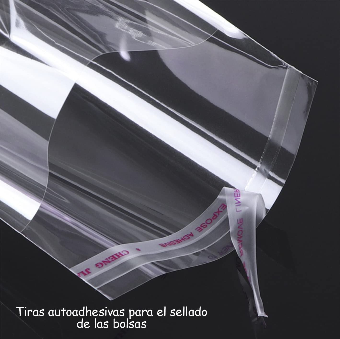 Bolsas celofán transparente, bolsas de plástico cierre autoadhesivas, bolsas autoadhesivas de embalaje para joyas, regalos y chuches. (25 x 30 cm (100 piezas))