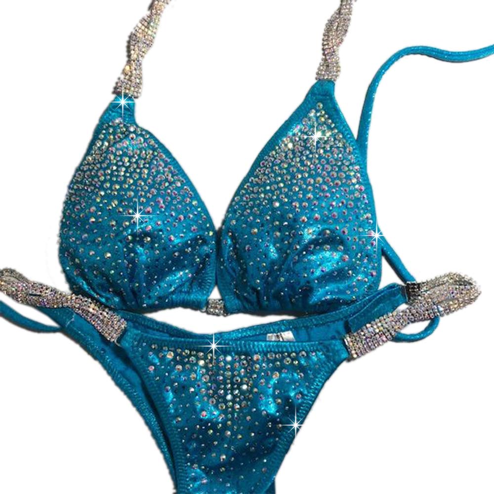 Buy Competition Bikini Suit Turquoise Blue Bikini Clustered Ab
