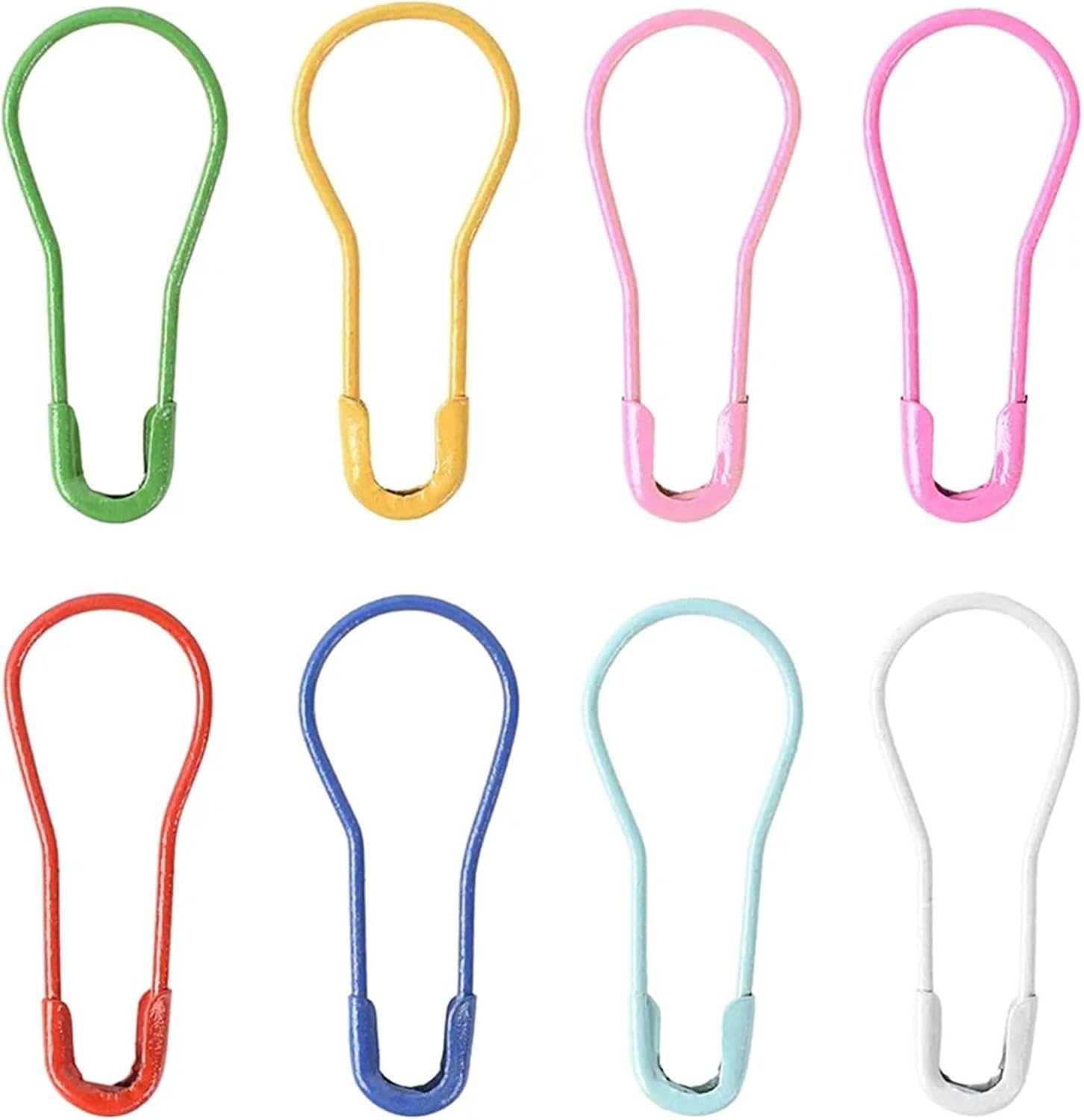 Safety Pins 2000PCS Metal Pins Crochet Accessories Gourd Safety Pin Locking Knitting Marker Tag Clips Latch Sewing Tools 1.8 * 1CM(Paint White)