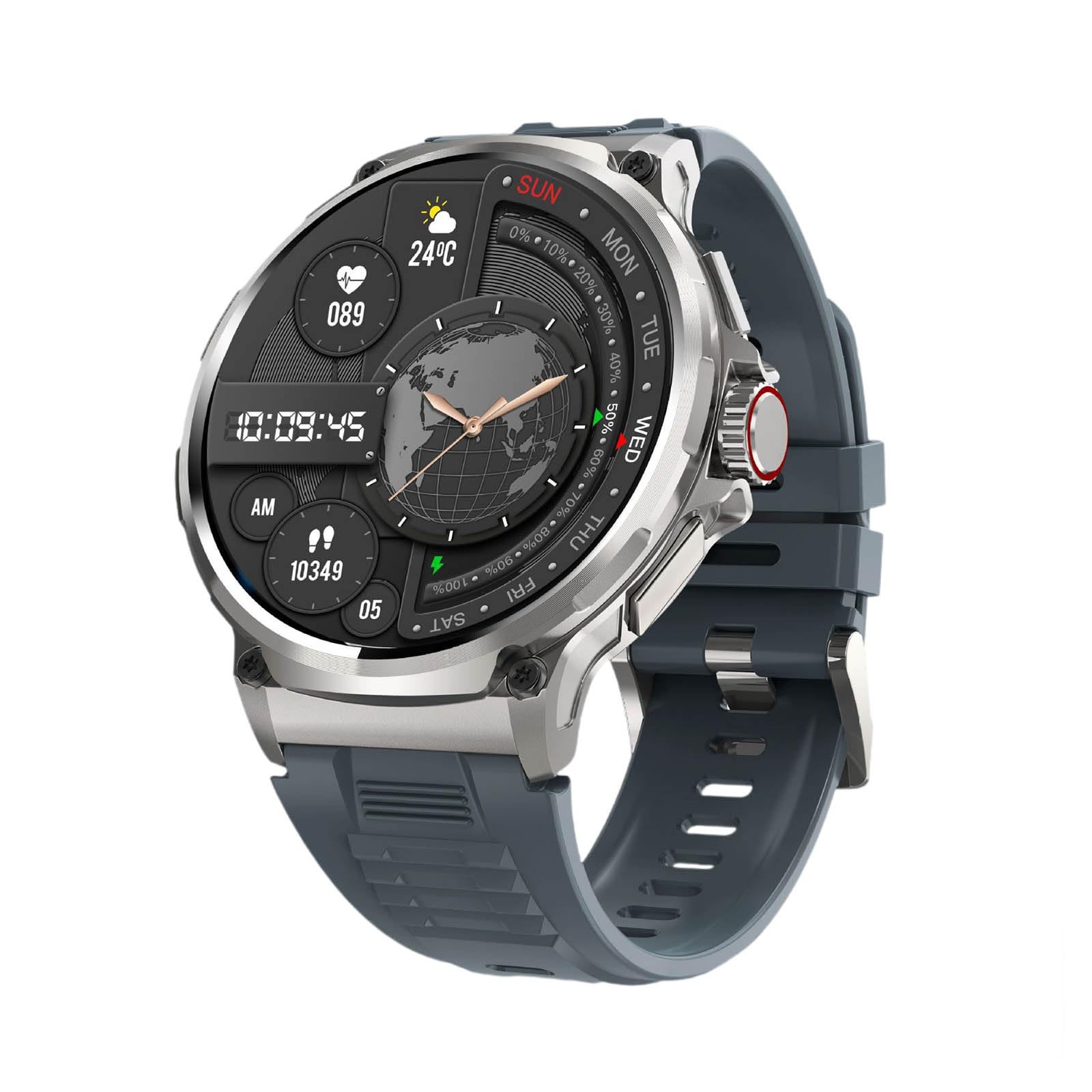 1,85" Okrągły Smartwatch HD Dla Mężczyzn (wykonywanie/odbieranie Połączeń), Bateria 710 MAh, Taktyczny Z Funkcją Śledzenia Kondycji Dla Systemu Android IOS, Wodoodporny Zegarek Cyfrowy IP68,B