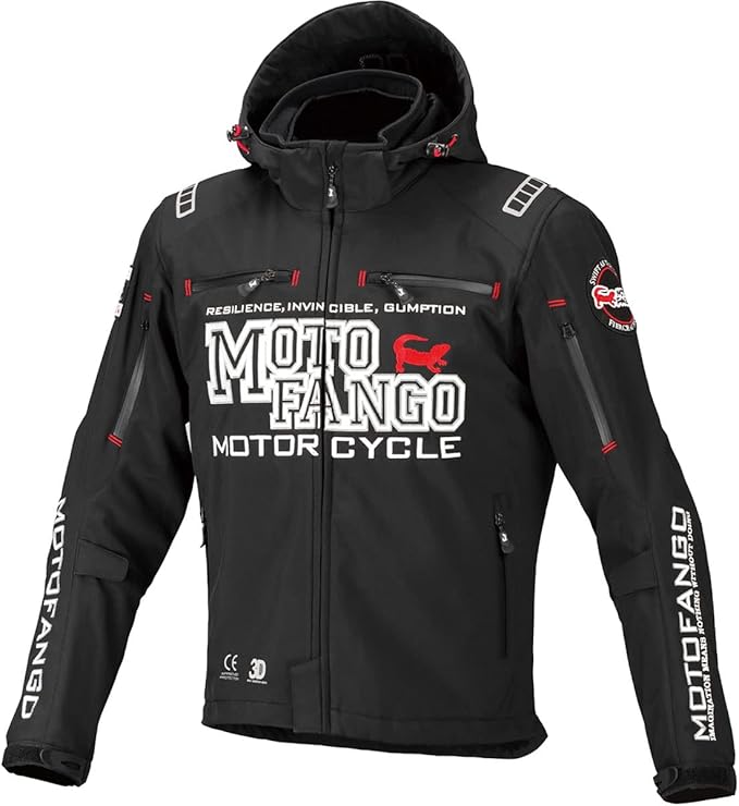 コミネ「ソフトシェルウインターパーカ MJ-005」実物イメージ(ブラック／フード付き)