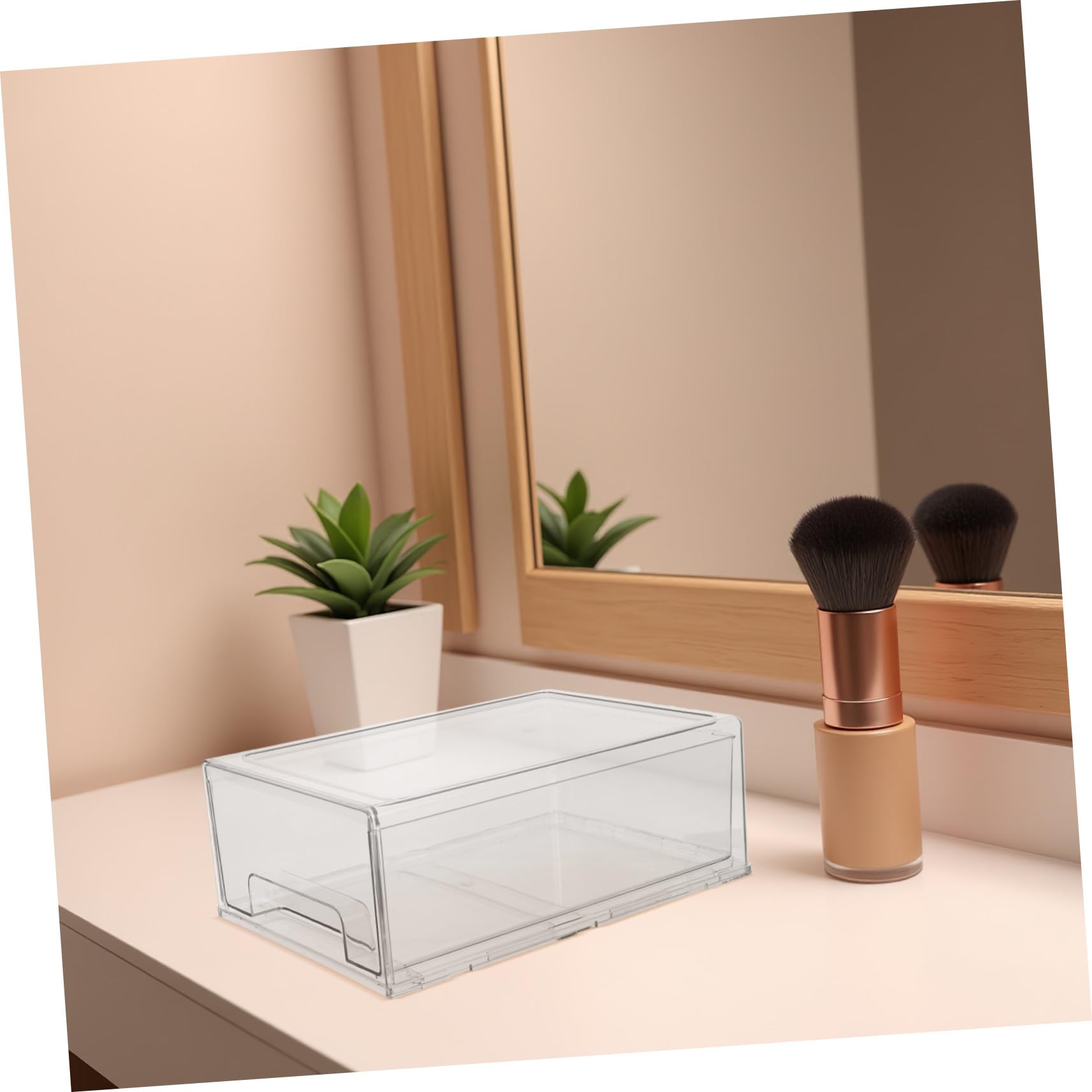 Operitacx Organizador de Cajones de Acrílico Transparente Gran Capacidad y Estructura Apilable para Maquillaje y Papelería en Oficina y Entorno Laboral