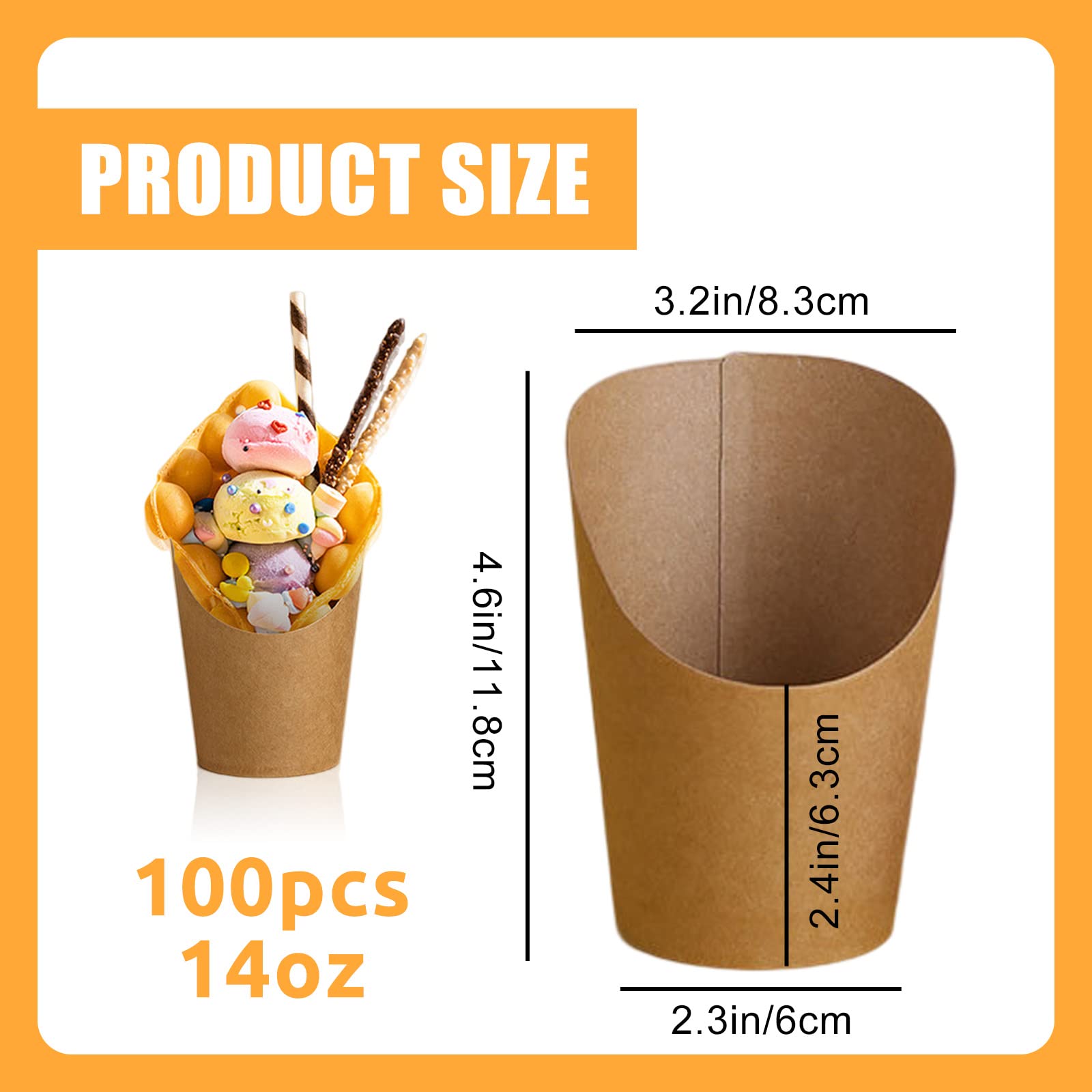 50 Pièces Boîtes De Popcorn 12oz Snacks Kraft Tasses Grande Capacité
