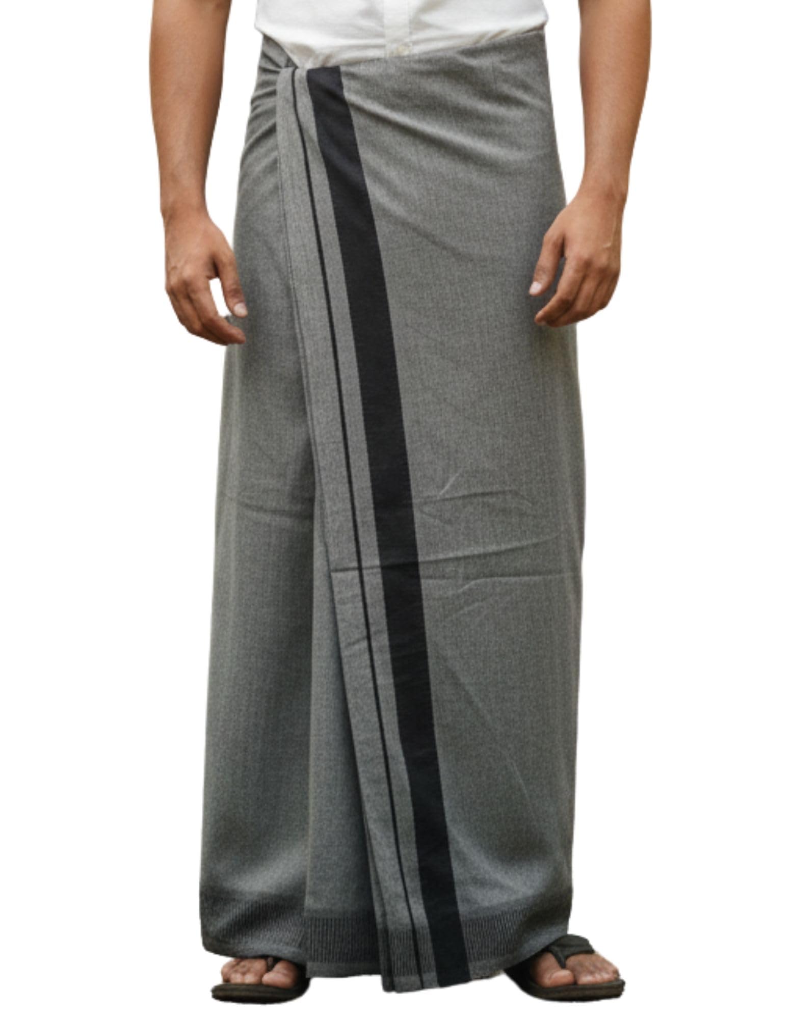 dhirra Kerala Cotton Dhoti for Men | Traditional Grey Mundu | Pure Cotton South Indian Pooja & Festival Wear | Grey Mundu-picture-56