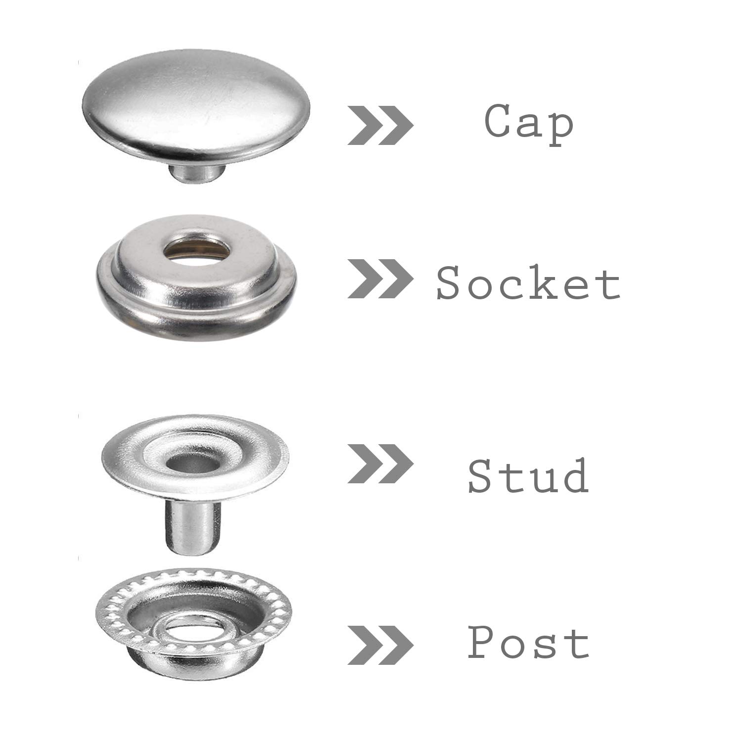 easygraphic.co.UK Heavy Duty Poppers Snap Fastener, Press Studs, Sewing Rivets, with Or Without Handheld for Leather Craft,