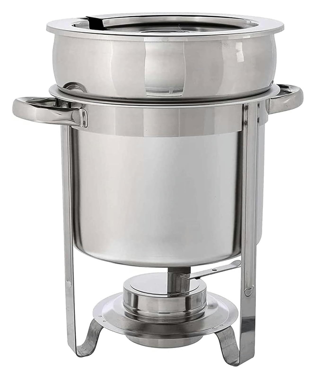 Zuppiera Elettrica, Bollitore per Zuppa, Set da buffet for scaldavivande commerciale con bollitore rotondo for zuppa, pentola for acqua, coperchio e contenitore for combustibile(11L)