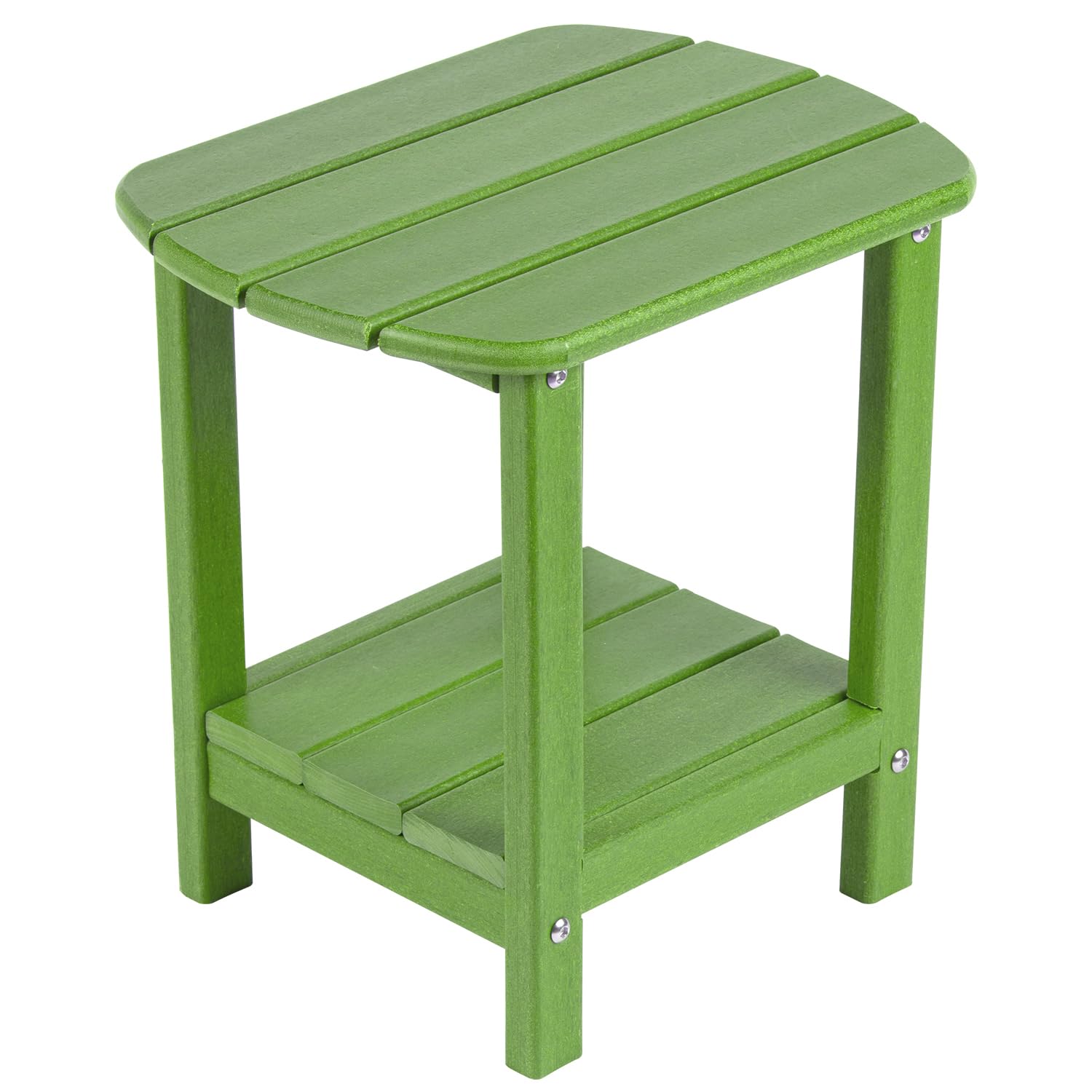 nalone Adirondack Side Table 16.5" Outdoor Side Table HDPE Plastic Double Adirondack End Table Small Table for Patio (Lime)