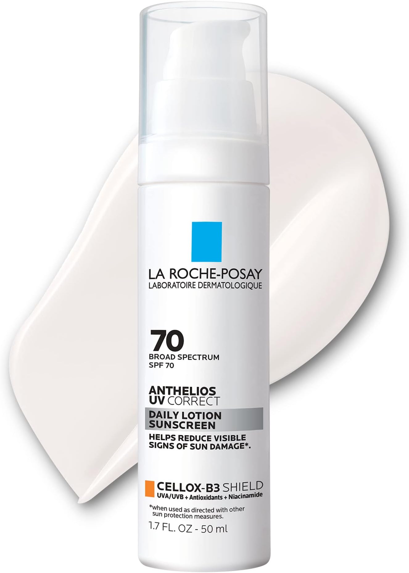 La Roche Posay Anthelios UV Correct Sunscreen Moisturizer SPF 70, Daily Anti-Aging Face Moisturizer with Sunscreen and Niacinamide to Even Skin Tone & Fine Lines, Sun Protection for Sensitive Skin