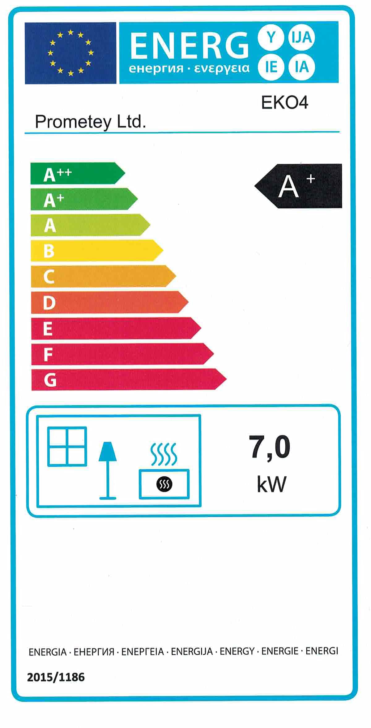 Prometey EEK A+ Kaminofen EKO 96175 Anthrazit Holzofen 10,2 kW Kamin Ofen Dauerbrandofen Werkstattofen Schwedenofen Hüttenofen Heizofen, Höhe 79 cm, Breite 50 cm, Tiefe 42 cm, 64 kg