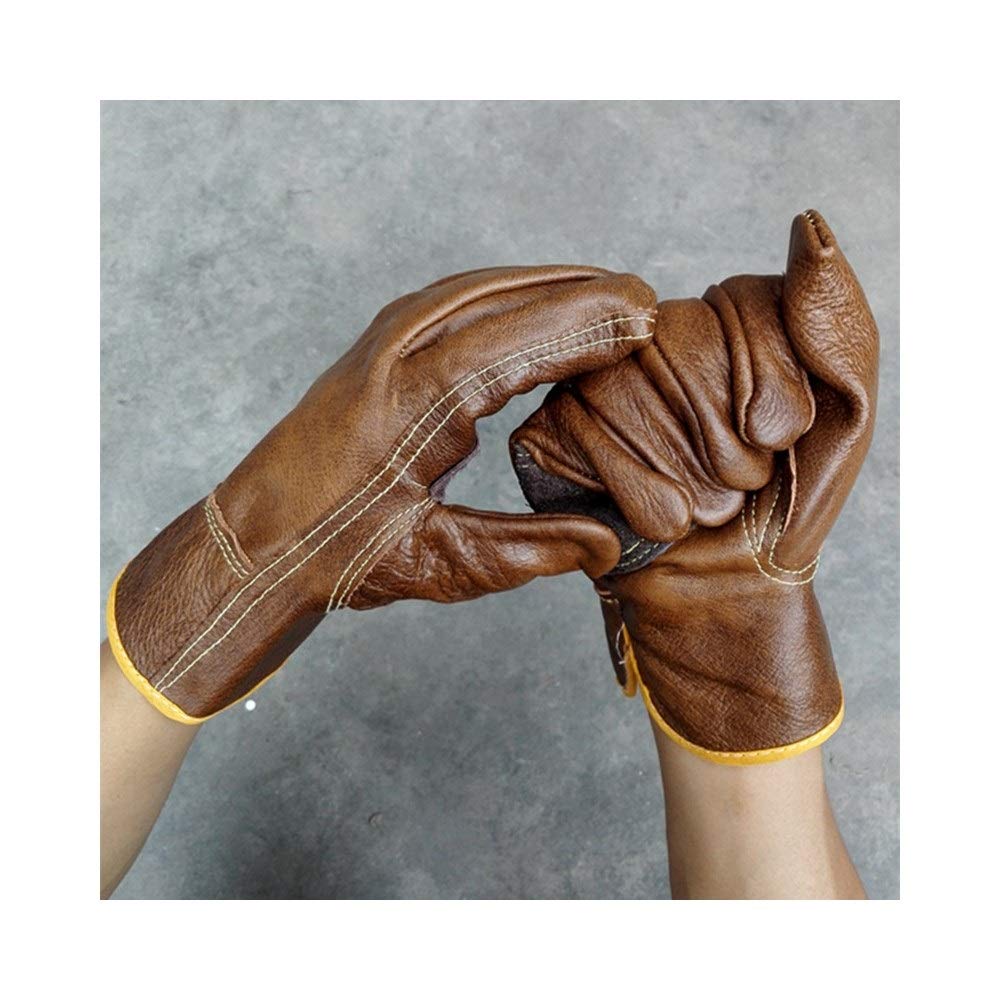 Gants de travail résistant à l'usure Gants de travail Gants de protection industriels résistants aux températures douces et résistants à l'usure, 10 "* 5" (Size : L, UnitCount : TEN PAIRS)