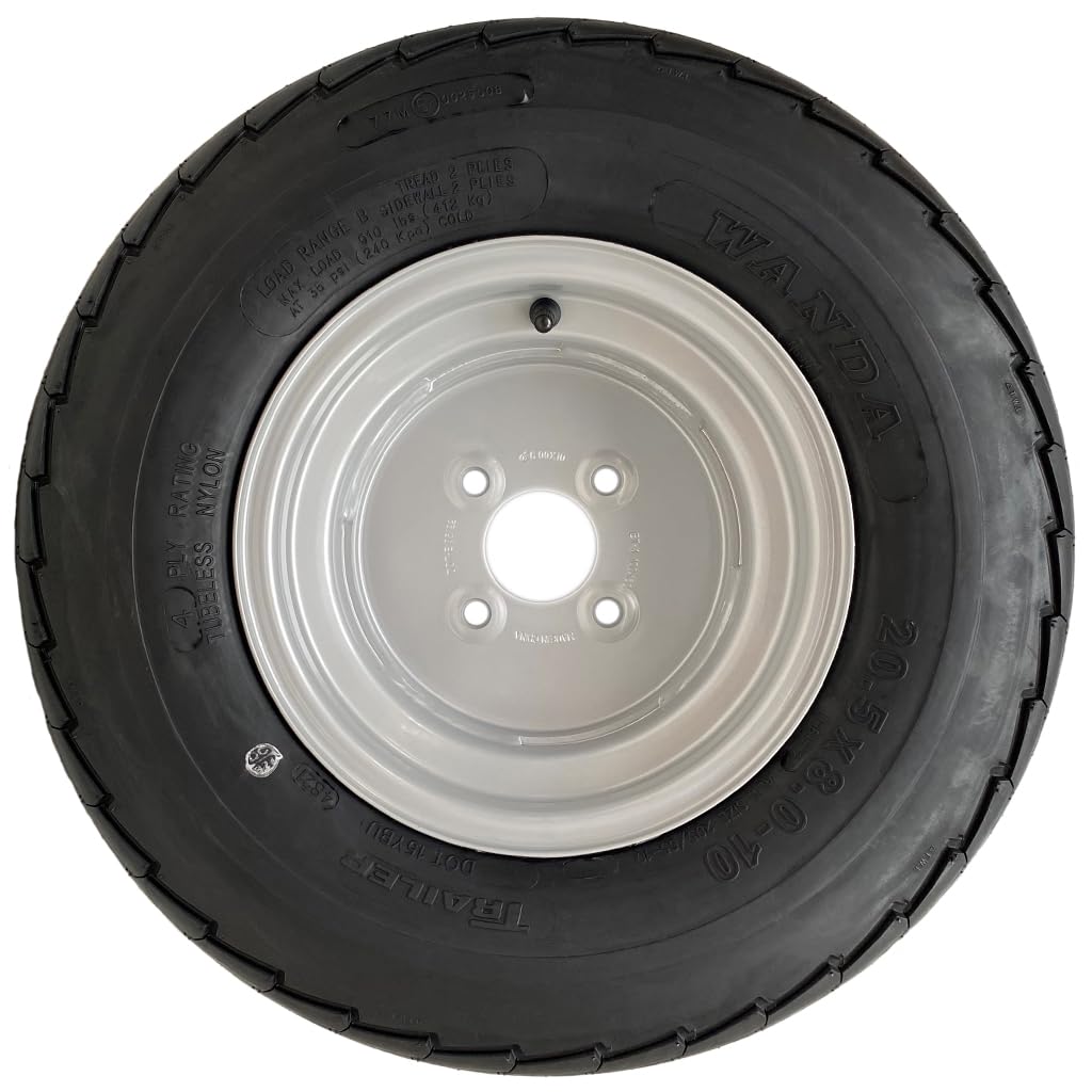 Kit de remolque de 20,5x8,00-10 Ruedas de alta velocidad legales para carretera Ruedas Parnells Cubo ALKO y eje de 750 kg
