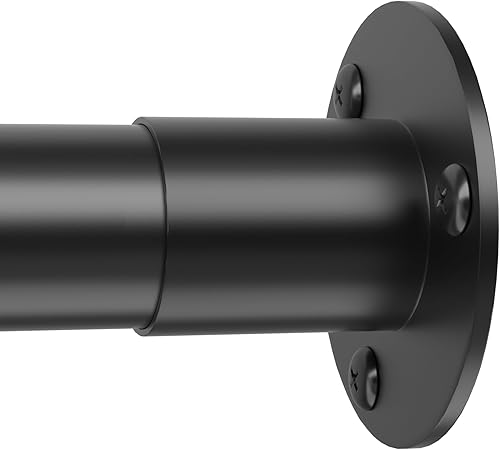 Barras de cortina de ducha color negro mate, barras de ducha antideslizantes resistentes de 1 pulgada de 32 a 58 pulgadas, barra de cortina de ducha