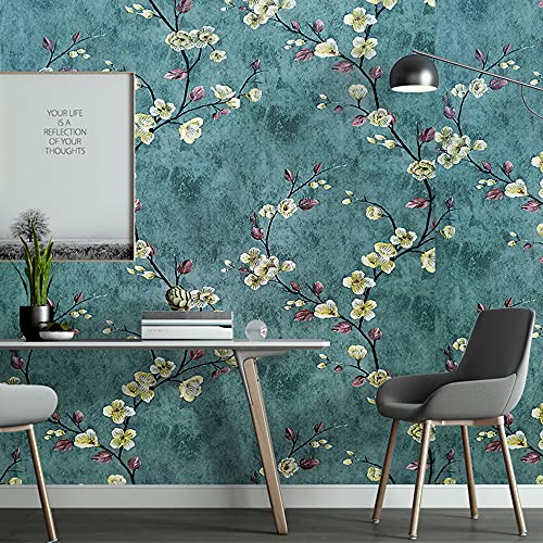 Hdsticker, Self Adhesive Vinyl Vintage Floral Shelf Liner Contact Paper Peel And Stick Vintage Floral Wallpaper For Walls Cabinets Dresser Drawer Furniture Decal Removable,Dark Green, 17.7Inx117In #TOP4