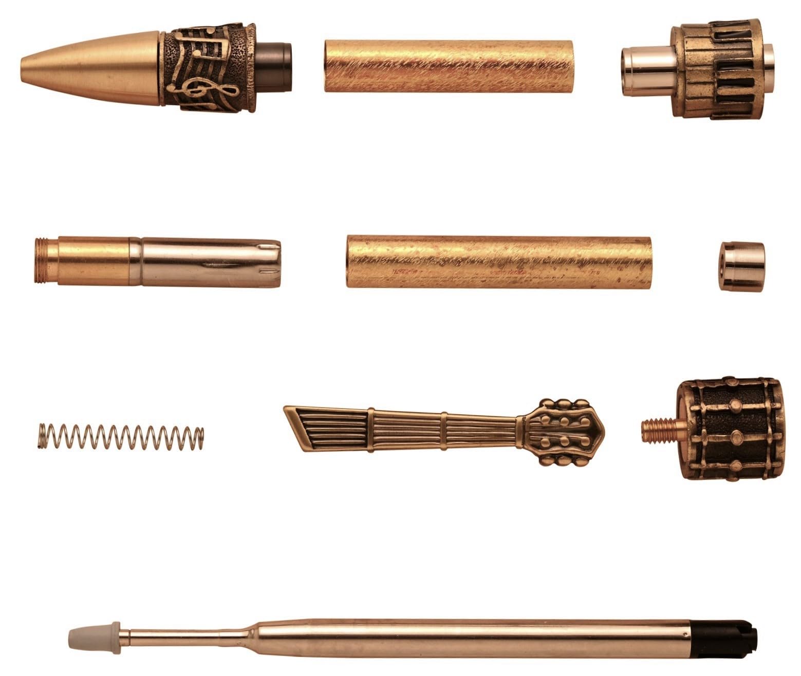 PKMUSAB Music Twist Ballpoint Pen Kit Woodturning Project (1, Antique Brass)