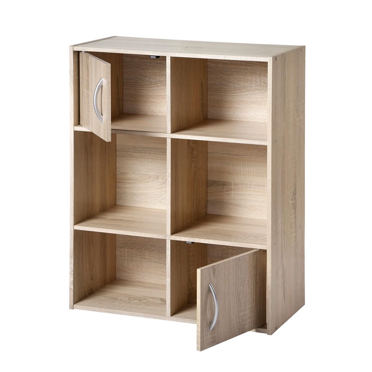 CaliCosy Etagère de Rangement 4 Cases 2 Portes