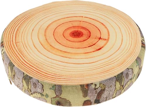 Miniatura 6 de Cojín de espuma viscoelástica con rodajas de madera en 3D, cojín de tronco, silla de muñeca, cojín de asiento para casa, oficina, árbol Gingko,