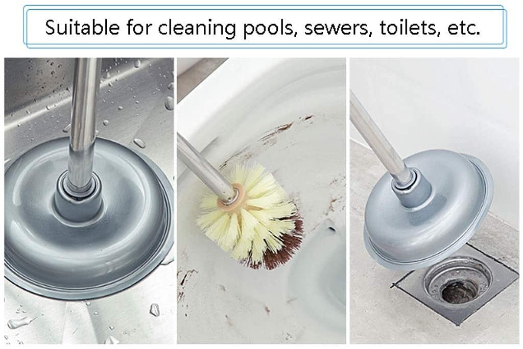 Uso Baños PúBlicos Escobilla De Baño Plástico con Soporte para, Inodoro Mango Largo, Juego Escobillas para, Cajón, Cepillo Limpieza Apto Mayoría Inodoros(Grey)