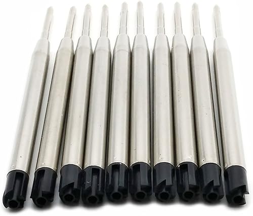 Miniatura 6 de Paquete de 10 repuestos de bolígrafo de punta media, tinta negra (negro, 3.8 pulgadas)