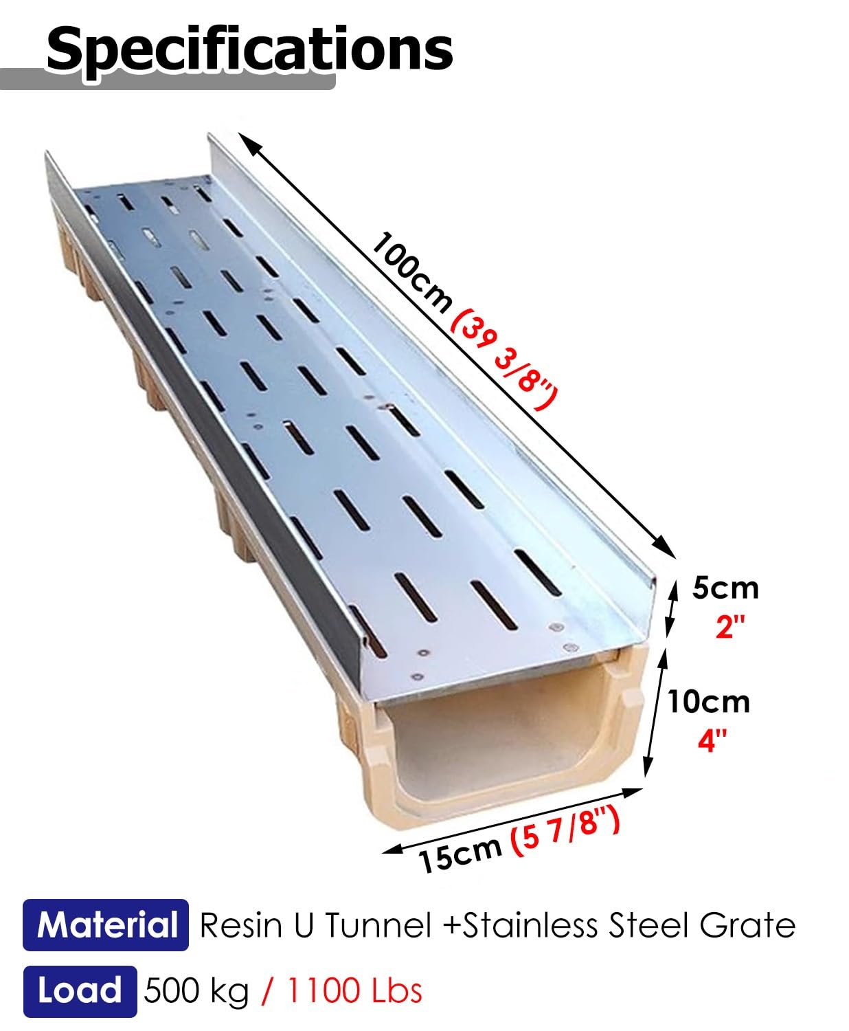 Rejilla de cubierta de canalón en forma de U Rejilla de cubierta de canalón en forma de U
