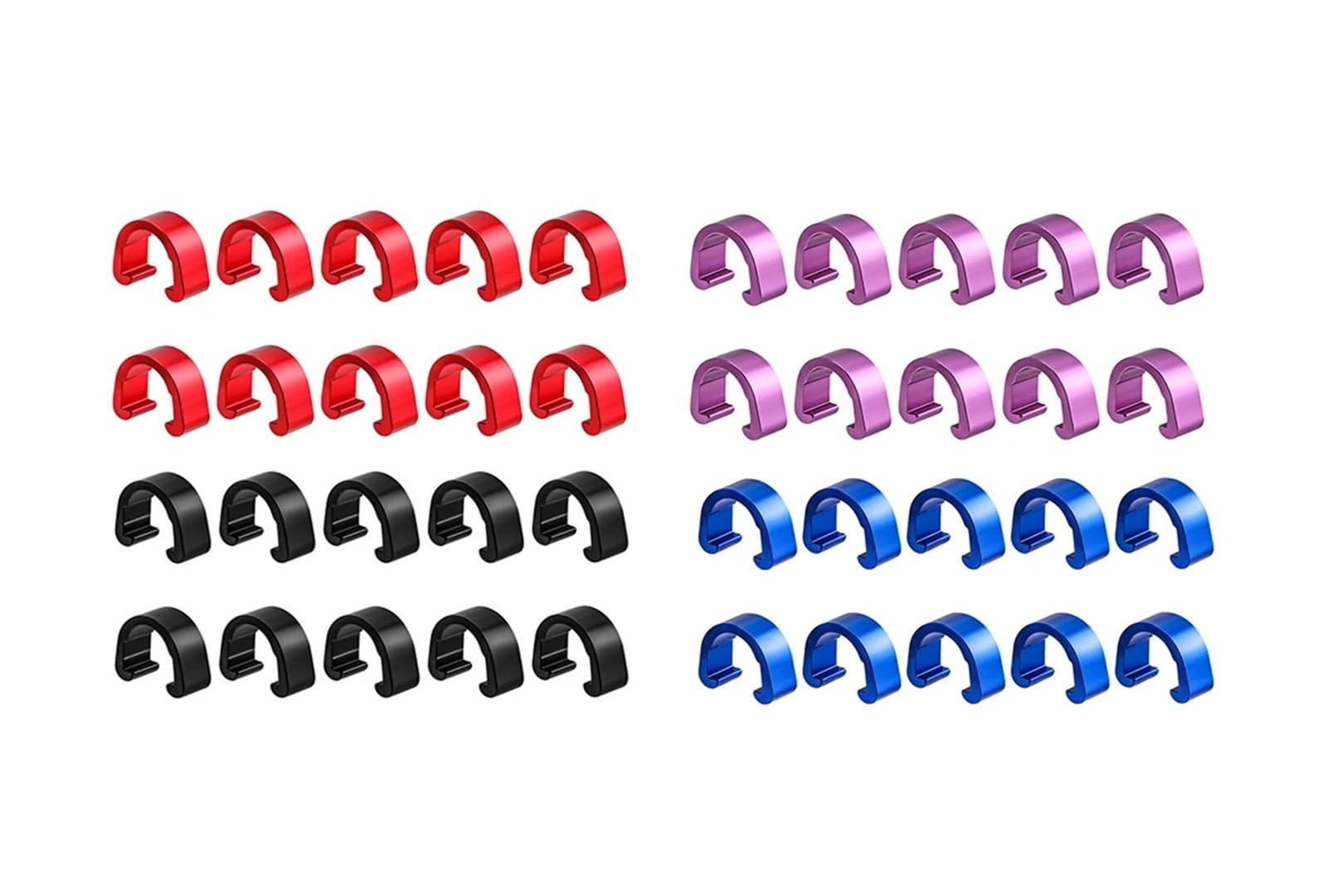 Yangshe Red 65 Pcs Aluminum Alloy C-Type Clamping Ring, Pipe Guide Bicycle Brake Cable, Gear Shift Fixing For Brake Gear & Oil Lines On Mountain(Red)