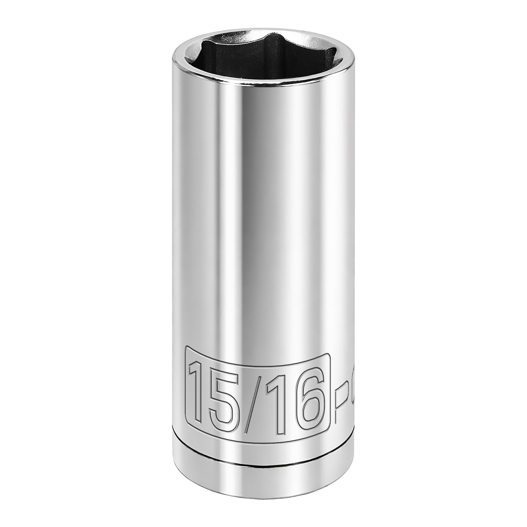 Powerbuilt 1/2 Inch Drive x 15/16 Inch SAE Deep Socket, 6 Point, Chrome-Vanadium made, Size Marking - 642206