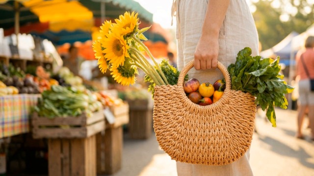 Bolso de mano clutch de paja para verano miniatura 7