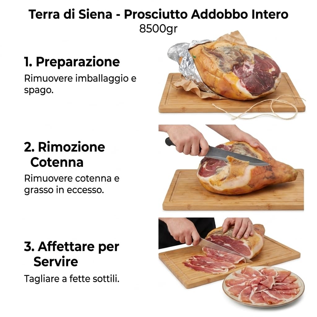 Terra di Siena - Prosciutto Addobbo Intero, 8500gr - senza glutine e senza lattosio