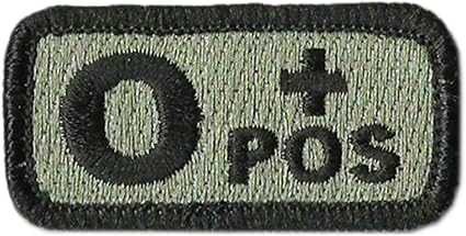Tactical Blood Type Patches -"Type O Positive" - 2"x1"