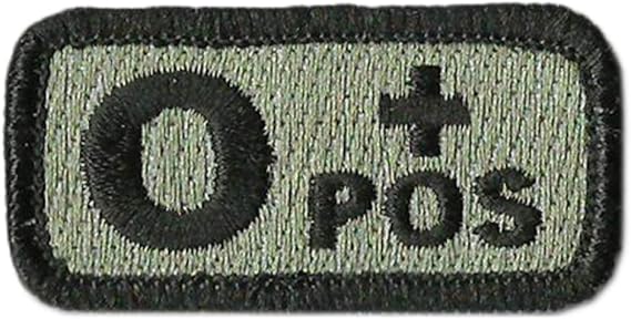 Tactical Blood Type Patches -"Type O Positive" - 2"x1"