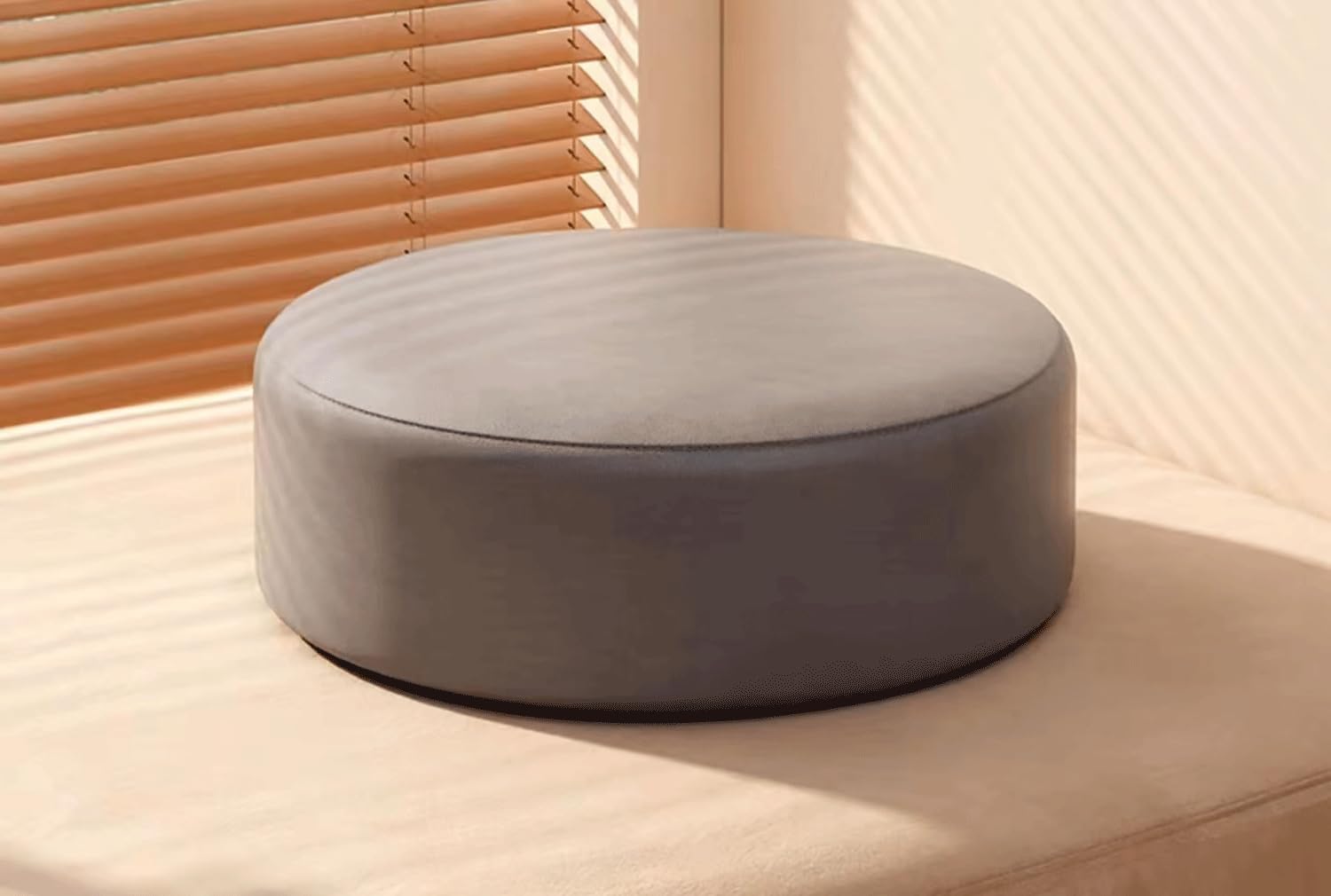 Azonee Soft Round Ottoman Footrest Stool, Round Wooden Support Upholstered Footstool Ottoman Pouffe Padded Chair Stool, Makeup Toy Round Footrest For Living Room And Bedroom, Kids Room