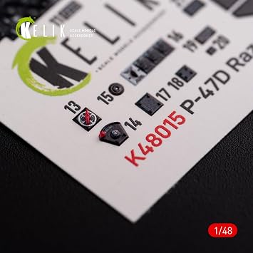 Reskit Kelik K48015 1/48 P-47D Razorback Interior 3D Decals for Tamiya kit