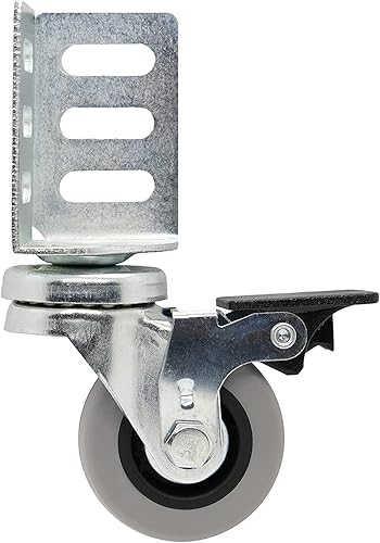 Miniatura 2 de Shepherd Hardware 8126E Ruedas giratorias de esquina TPR de 1-7/8 pulgadas con freno superior, paquete de 4