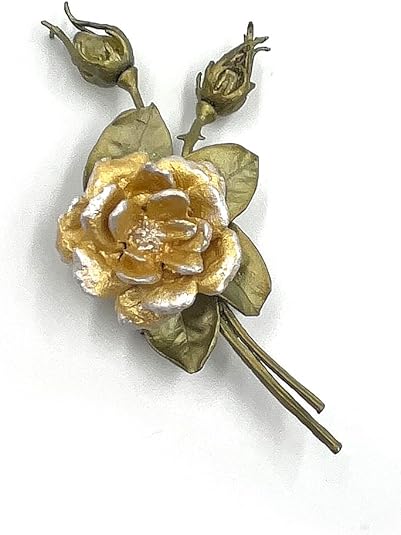 Yellow Rose Brooch Pin #5757