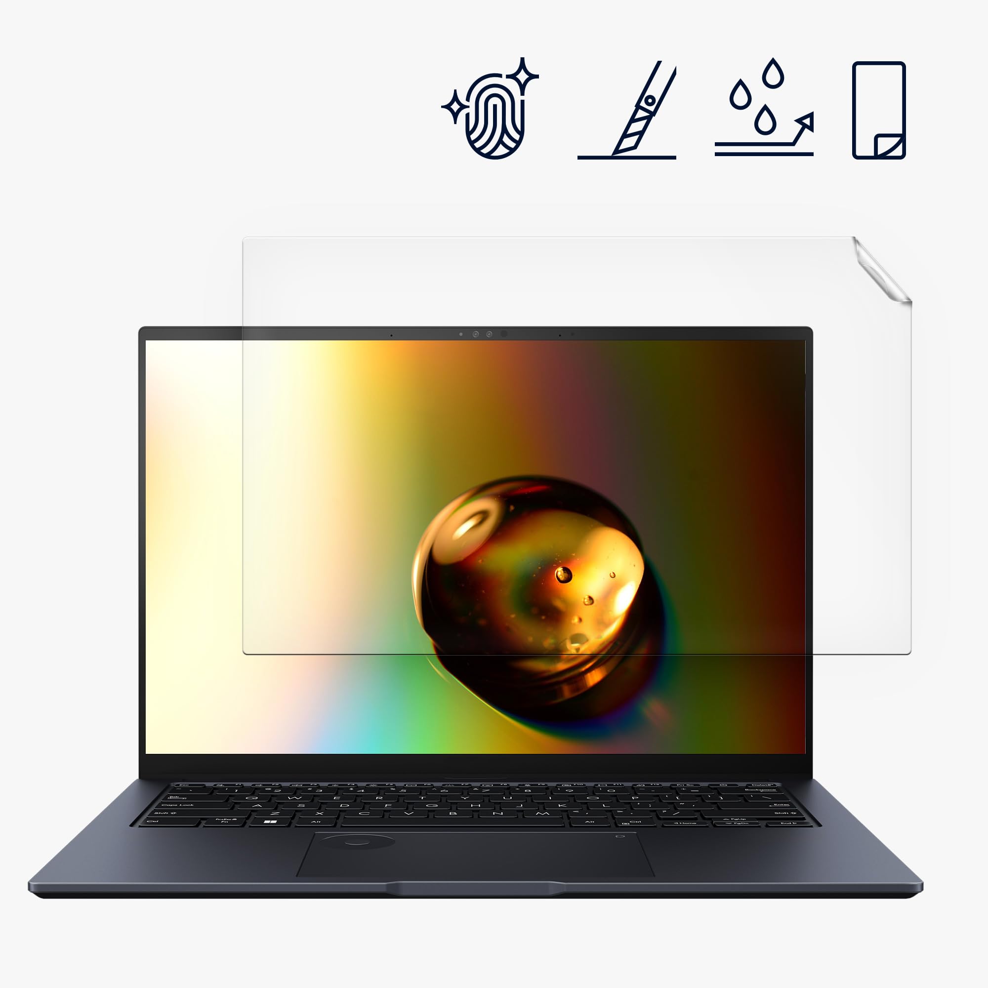 kwmobile Pellicola Protettiva per Display Compatibile con ASUS Zenbook 14 OLED 2024 14" - Pellicola Screen Cover Opaca antiriflesso con Effetto Anti-Impronte