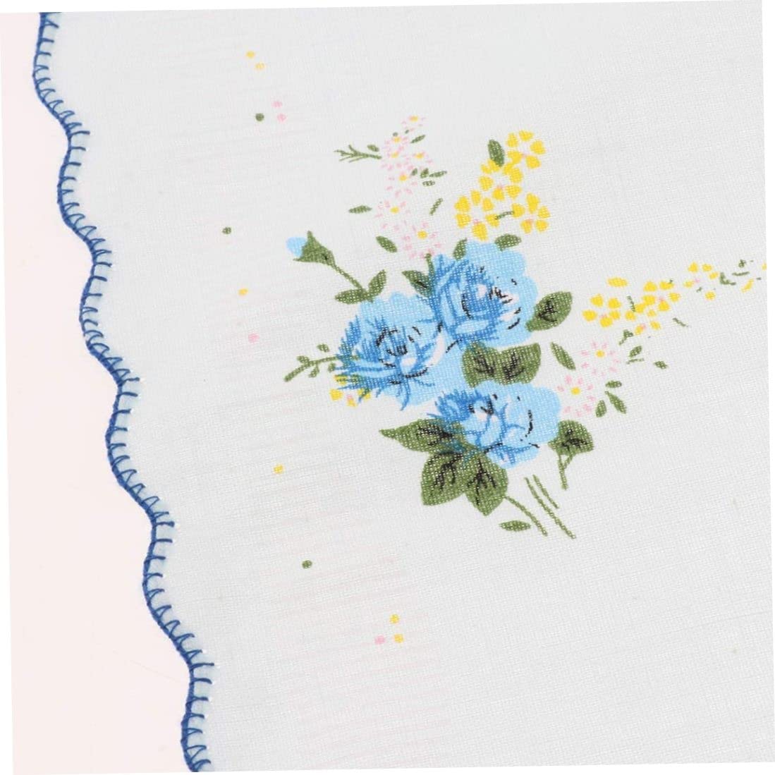 NIDONE 10pcs femme vintage à imprimé floral mouchoir en coton Hanky ​​Ensemble en vrac broderie