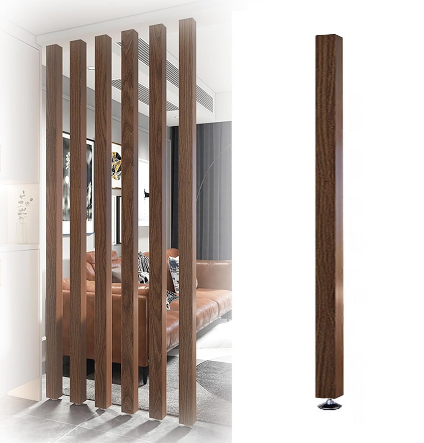 Séparateur de lattes en bois 140 cm pour aménagement intérieur de studio