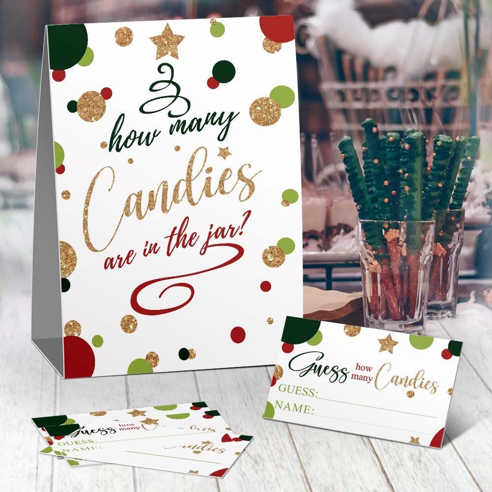 amazon-com-guess-how-many-candies-are-in-the-jar-christmas-kit-1-standing-sign-50-guessing-cards-christmas-gold-red-green-baby-shower-bridal-shower-decoration-christmas-game-insert-ticket for Christmas Candy Guessing Game Free Printable Amazon.com: Guess How Many Candies are in the Jar Christmas Kit (1 Standing Sign + 50 Guessing Cards), Christmas Gold Red Green Baby Shower, Bridal Shower Decoration, Christmas Game Insert Ticket : for Christmas Candy Guessing Game Free Printable