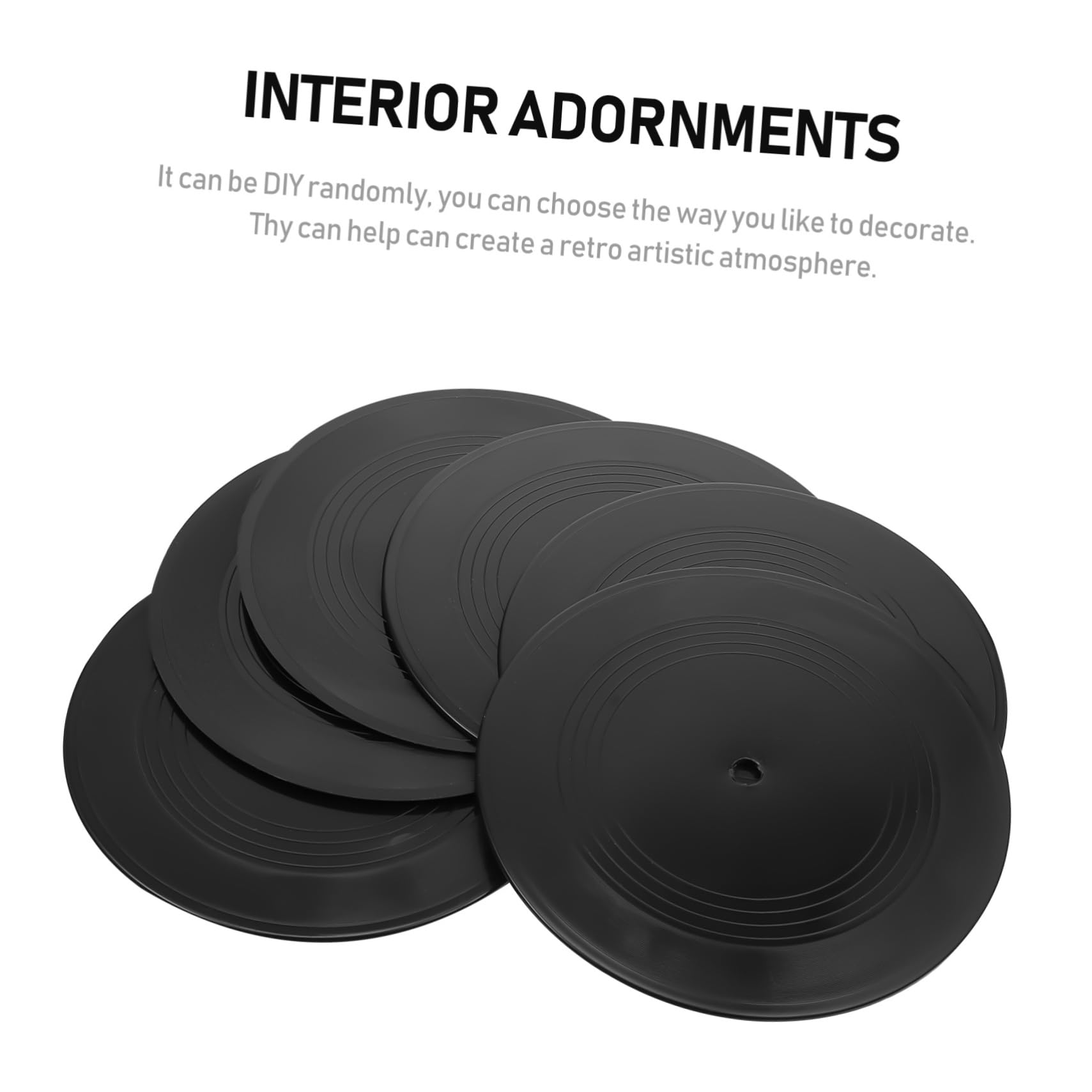 Zerodeko Discos de Vinilo Decorativos Negros 12 para Decoración de Pared Retro Artística en Interiores y Eventos de Cafeterías y Bares