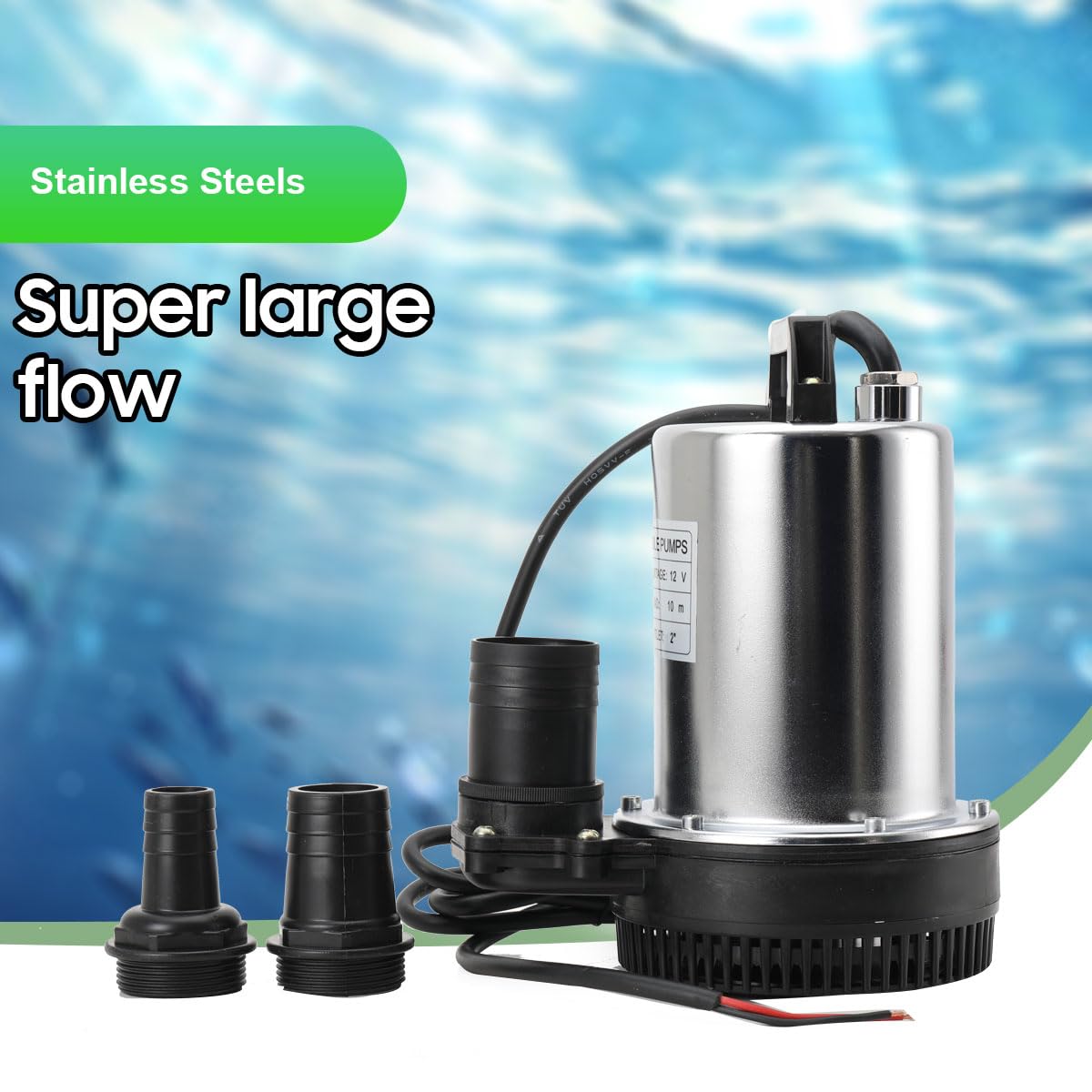 Pompe Submersible, DC 12V Pompe à Eau Submersibles pour Eaux Sales