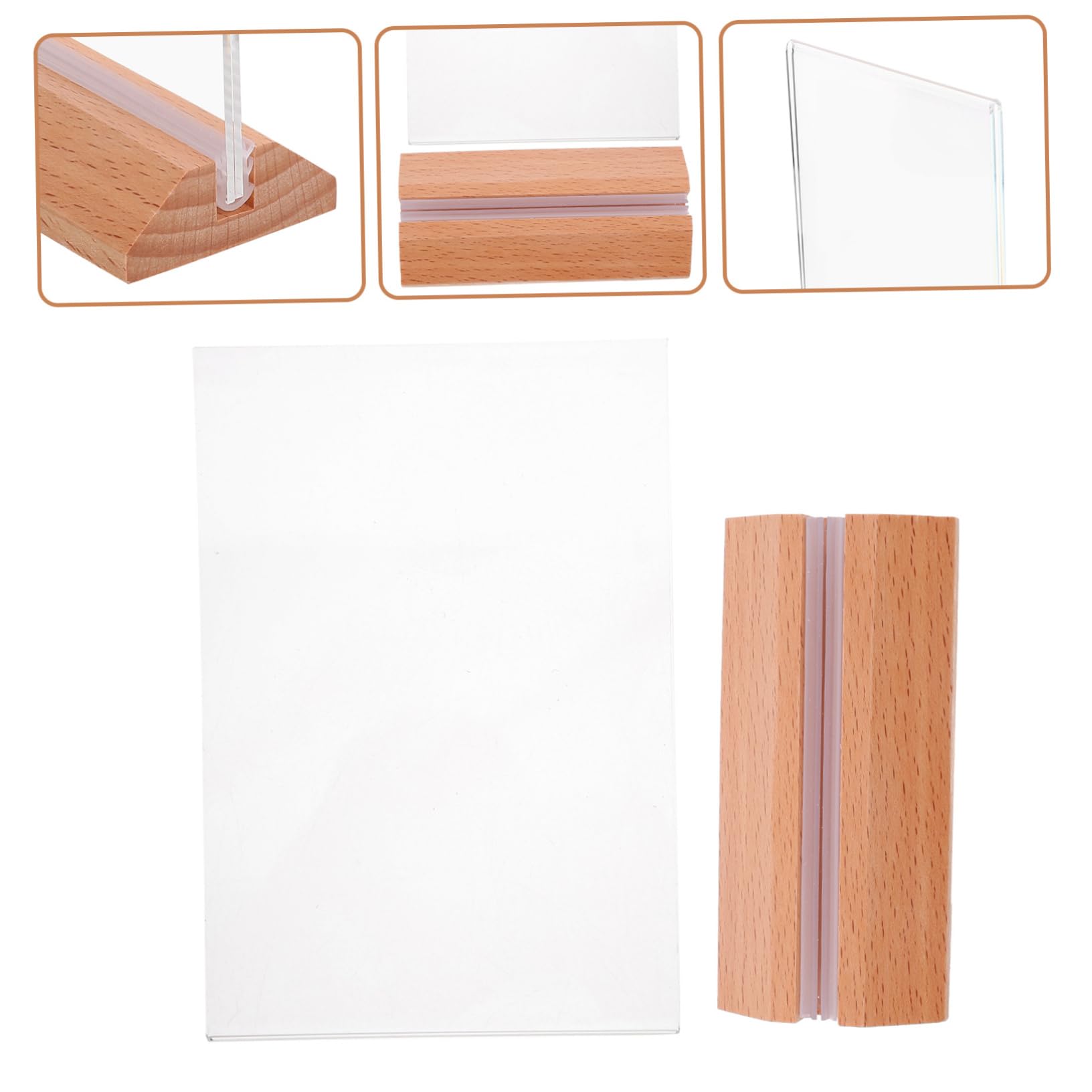 MAGICLULU 6stücke Acryl-displayständer Acryl-etikettenständer Schilderhalter mit Stabilem Standfuß Transparenter Acryl-präsentationsständer Leicht und Tragbar für Menüs Preisschilder
